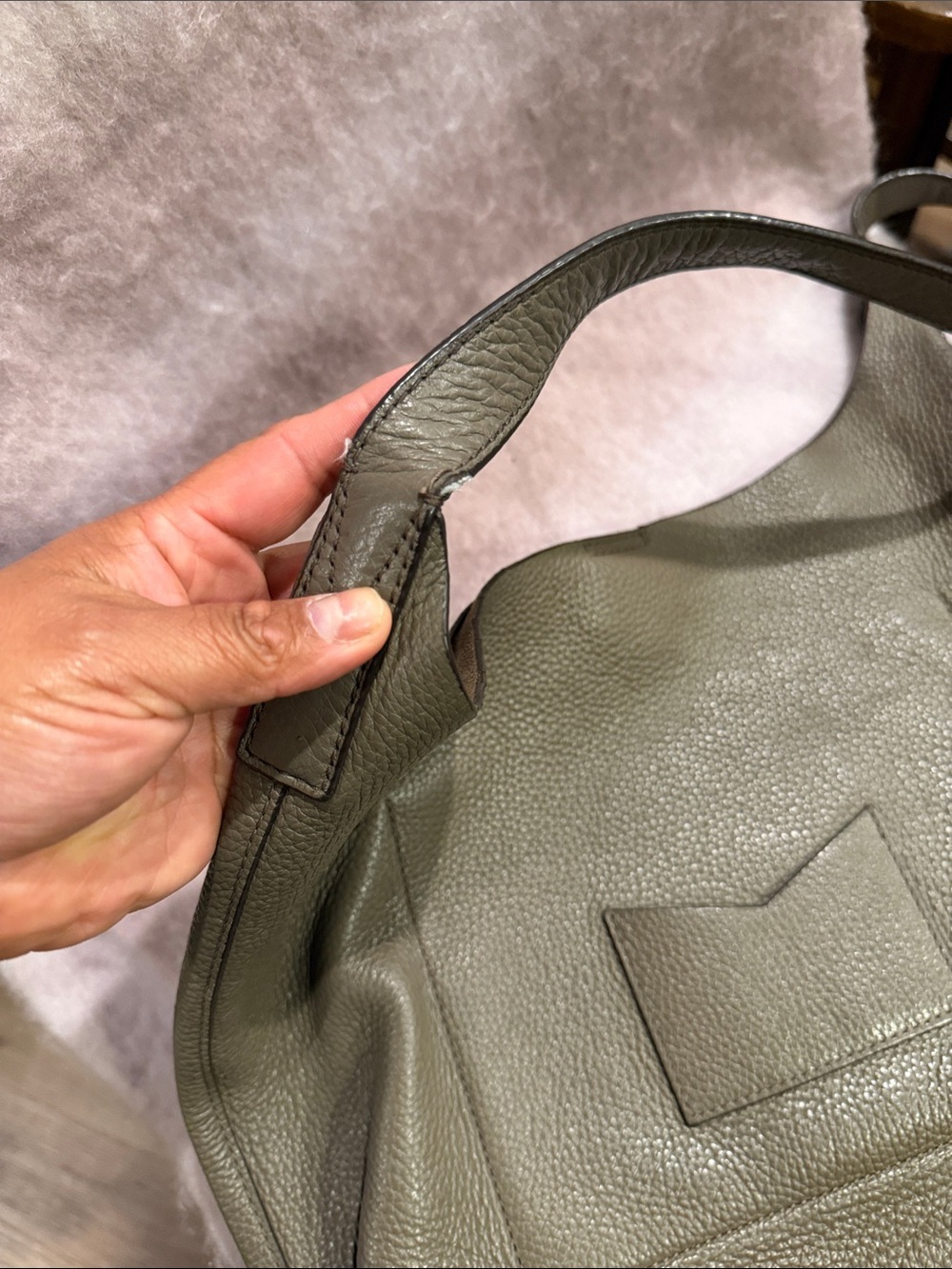 Michael Kors Pebbled Olive Shoulder Hobo Bag - Picture 5 of 10